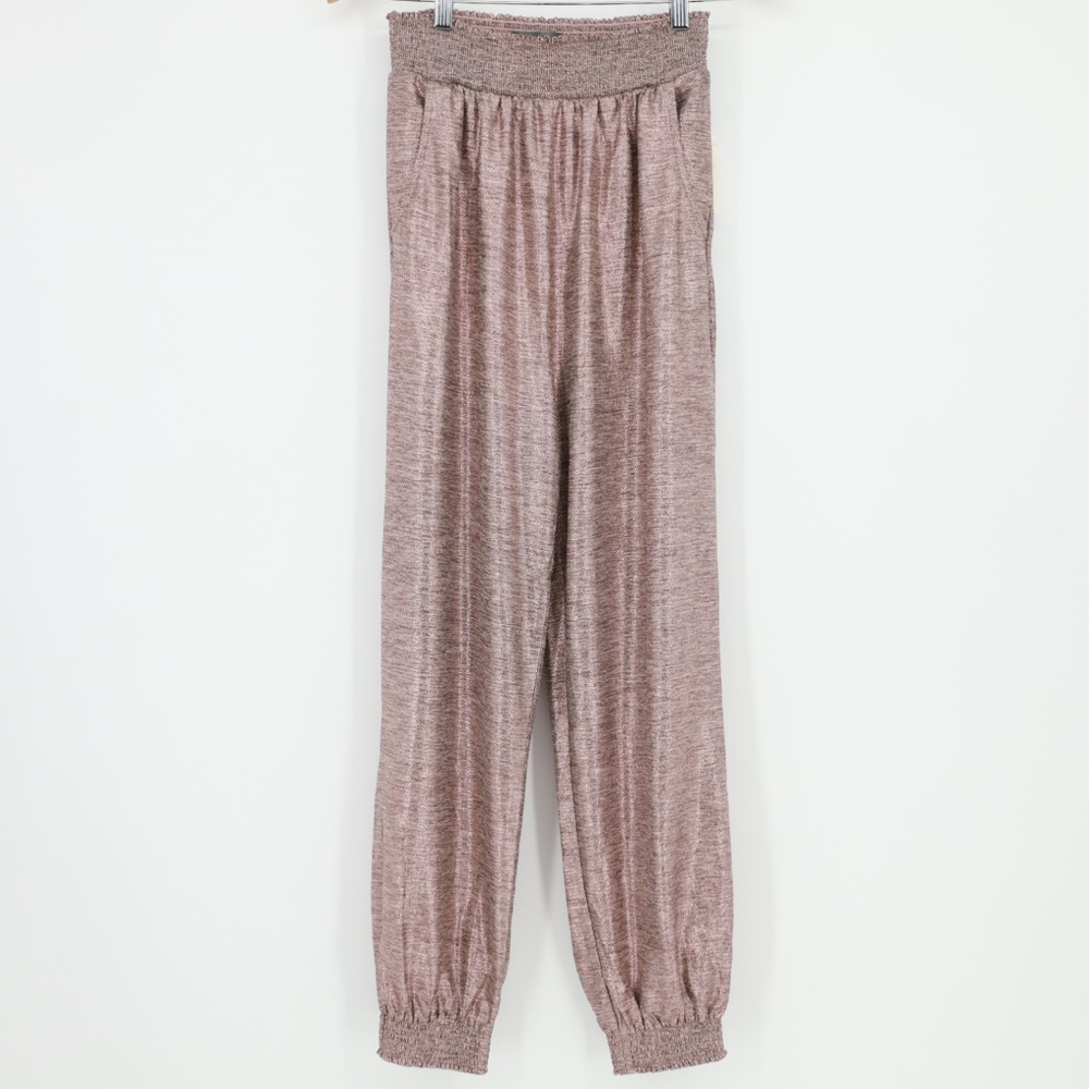 Anthropologie Metallic Rose Jogger Pants XS (NWT)